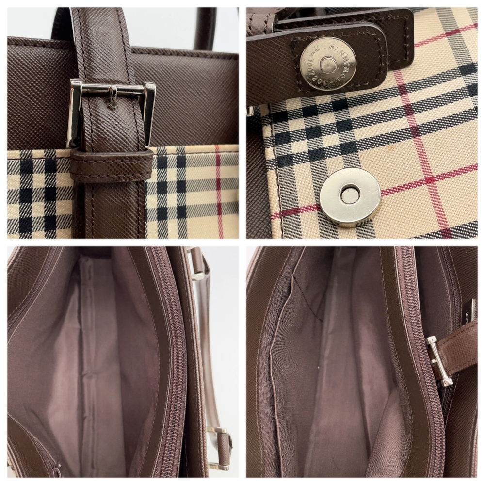 SALE! Authentic Burberry Nova Check Leather Beige/Brown Handbag W/DB - Picture 9 of 14